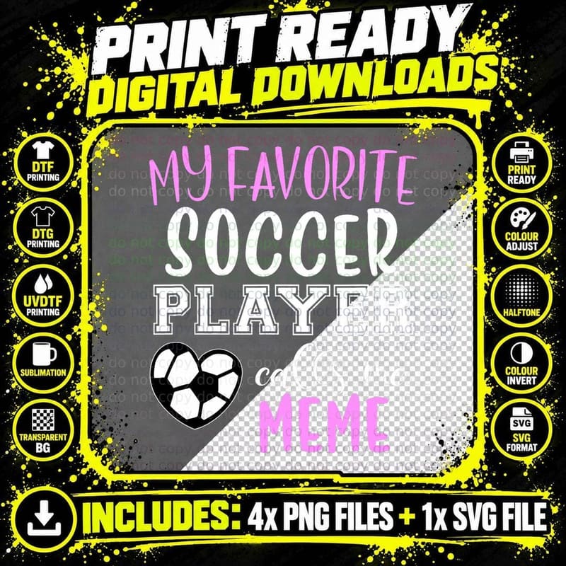 My Favorite Soccer Player Call Me Meme Grandma T-Shirt Png SVG Digital Bundle