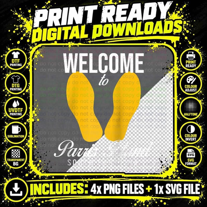 Parris Island SFMF Yellow Foot Prints Png SVG Digital Bundle