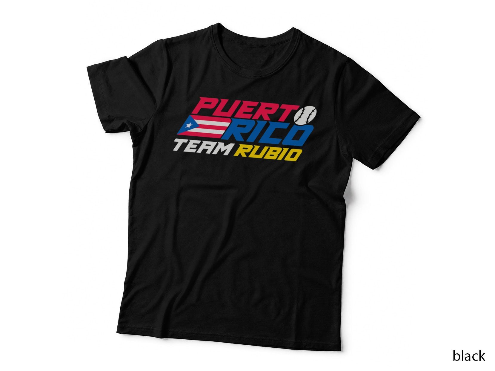 Puerto Rico Team Rubio Baseball Flag T-Shirt