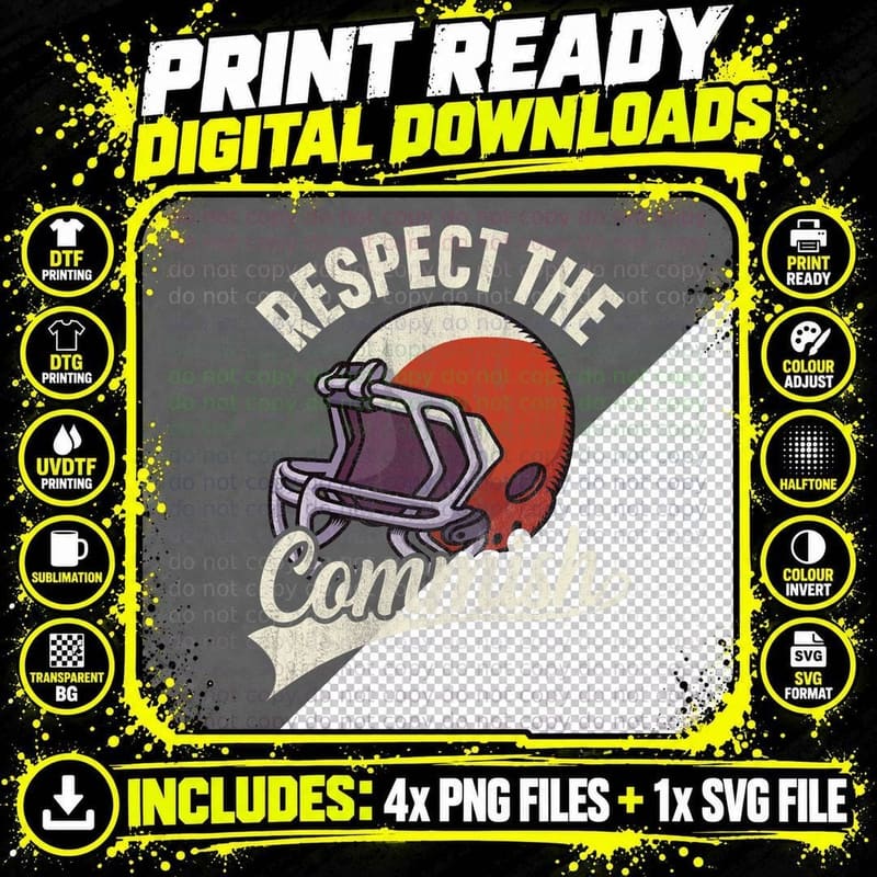 Respect the Commish - Fantasy Football Commish T-Shirt Png SVG Digital Bundle
