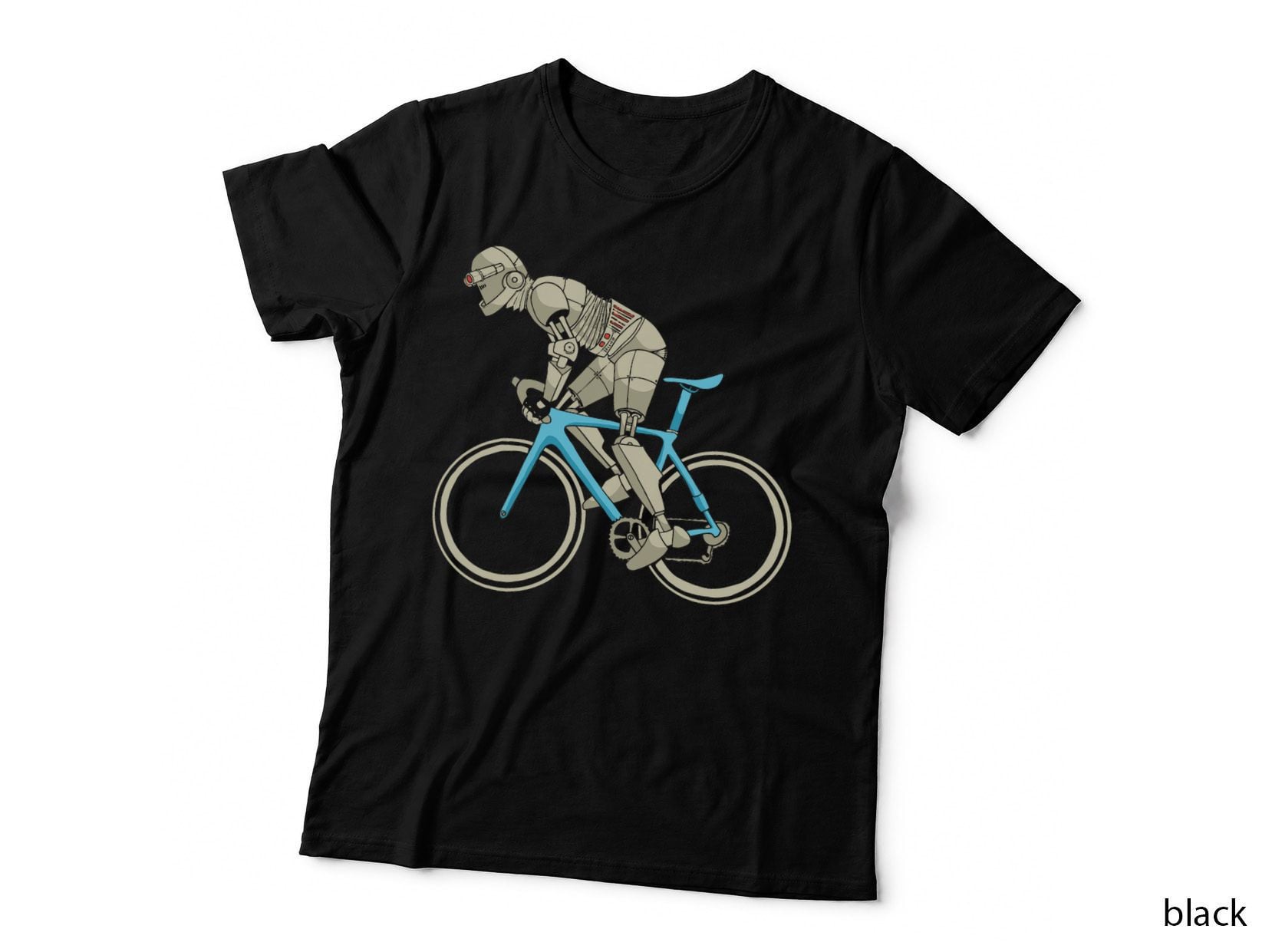 Retro Futurism Robot Cyclist Bicycle Futuristic Cycling Bike T-Shirt