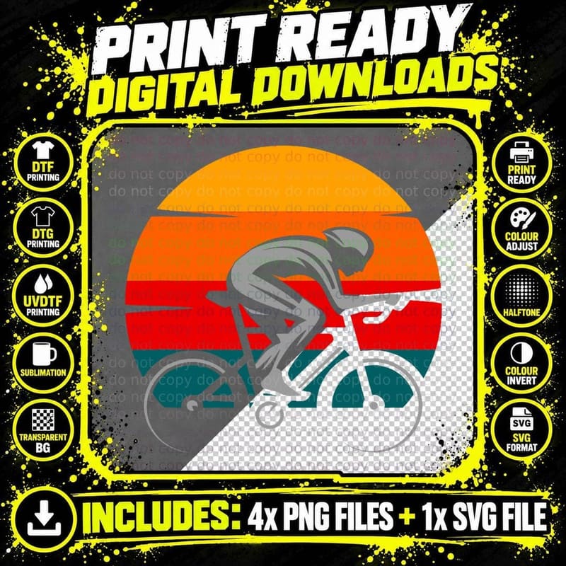 Road Biking Bicycle Cycling T-Shirt Png SVG Digital Bundle