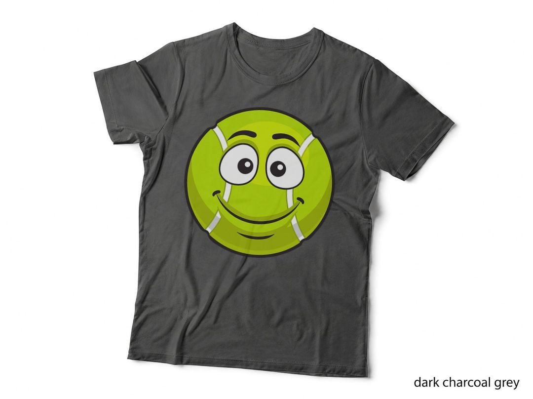 Smiling Tennis Ball Funny Novelty Gift Emoticon T-Shirt