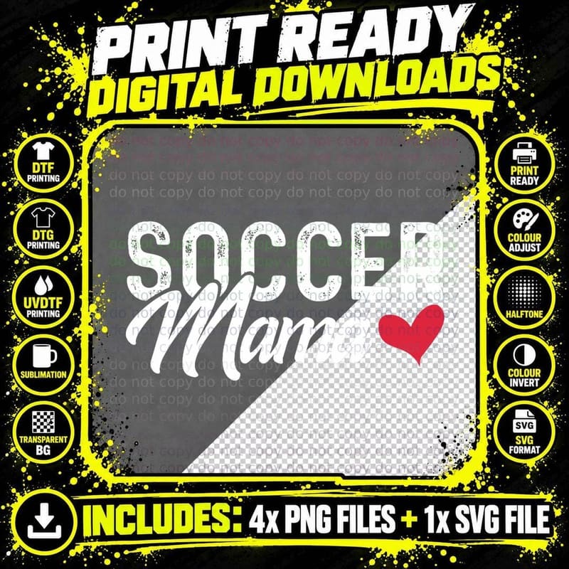 Soccer Mom Shirt - Soccer Mama T-Shirt Gift T-Shirt Png SVG Digital Bundle