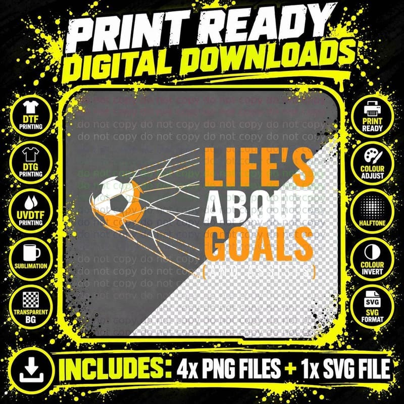 Soccer Shirt for Boys 'Life's About Goals' Boys Soccer Png SVG Digital Bundle