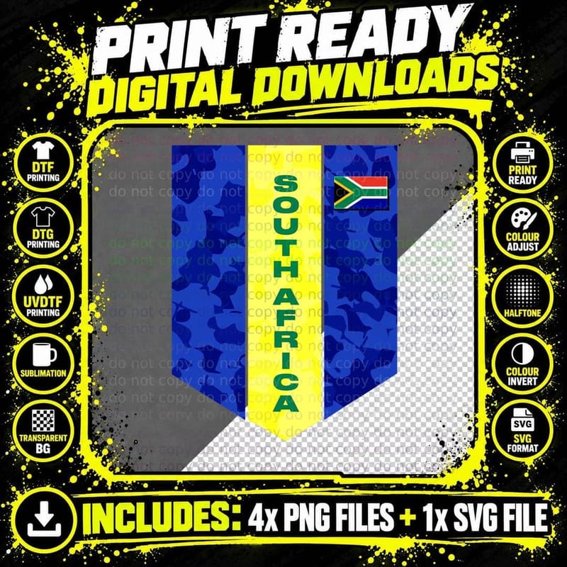 South Africa Cricket Rugby Supporter African Cricketer Png SVG Digital Bundle