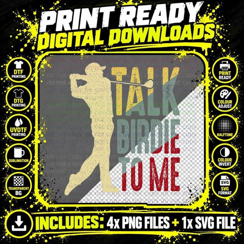Talk Birdie to Me Fun Golfing Club Design Great Golf Png SVG Digital Bundle