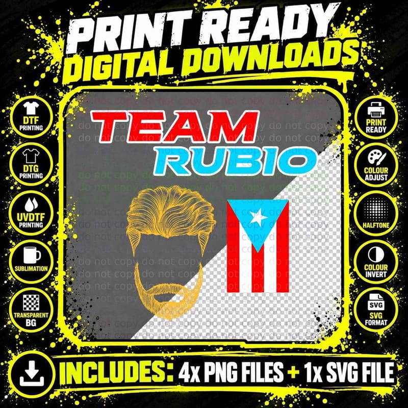 Team Rubio Baseball Puerto Rico Beisbol Los Nuestros Png SVG Digital Bundle