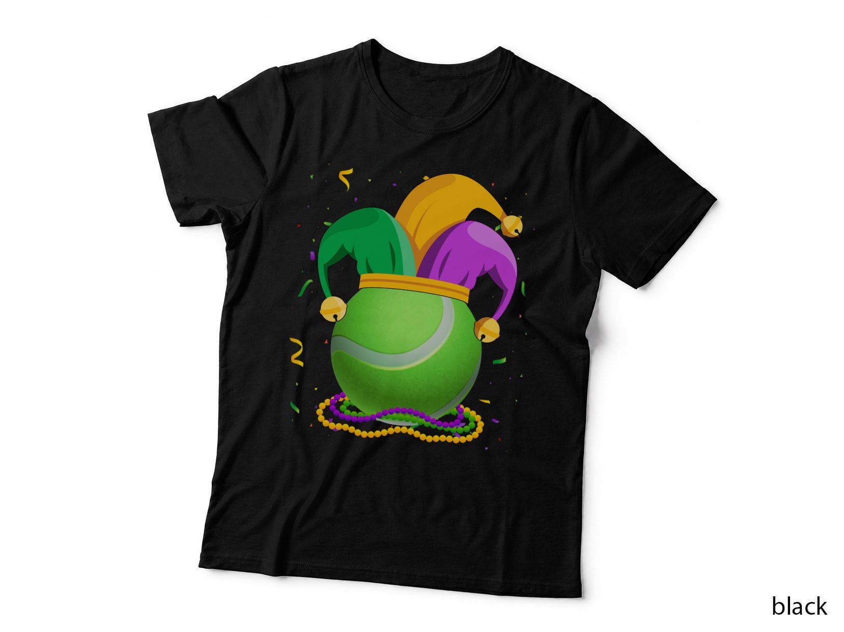 Tennis Ball with Jester Hat Mardi Gras Fat Tuesday Parade T-Shirt
