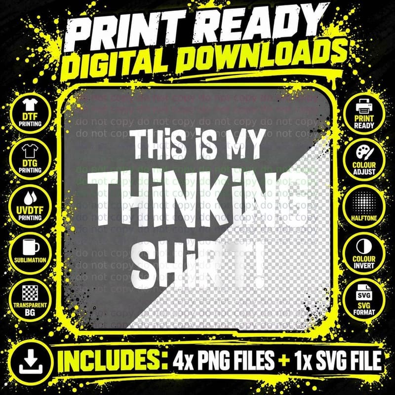 Thinking - Funny Physics Physicist Science Png SVG Digital Bundle
