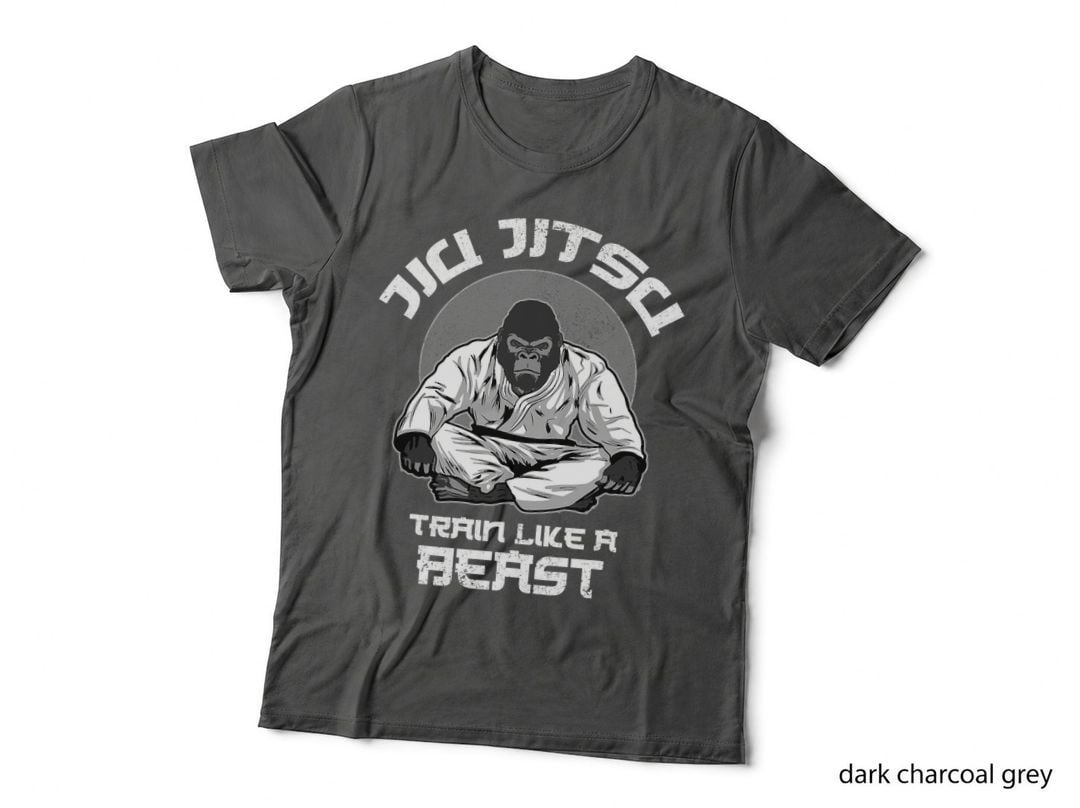 Train Like a Beast Jiu Jitsu, BJJ Grappling MMA Gorilla T-Shirt