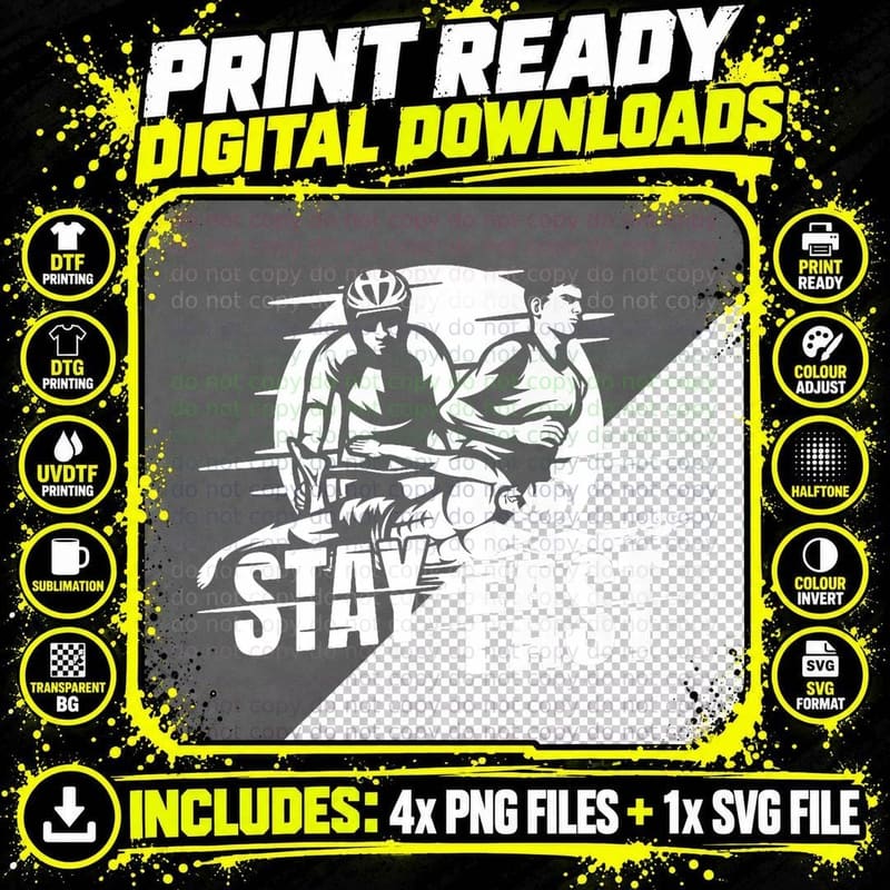 Triathlon Cool Running Swimming - Cycling Triathlete Png SVG Digital Bundle