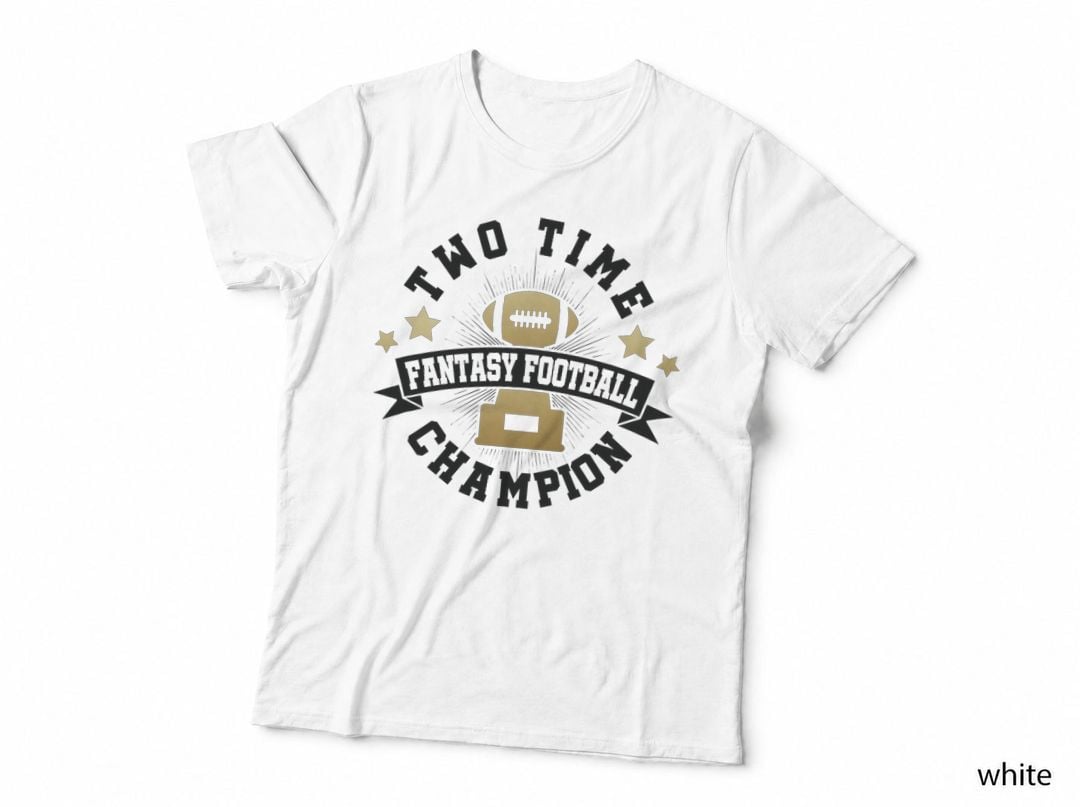 Two Time Fantasy Football Champion T Shirt 1st Place Winner