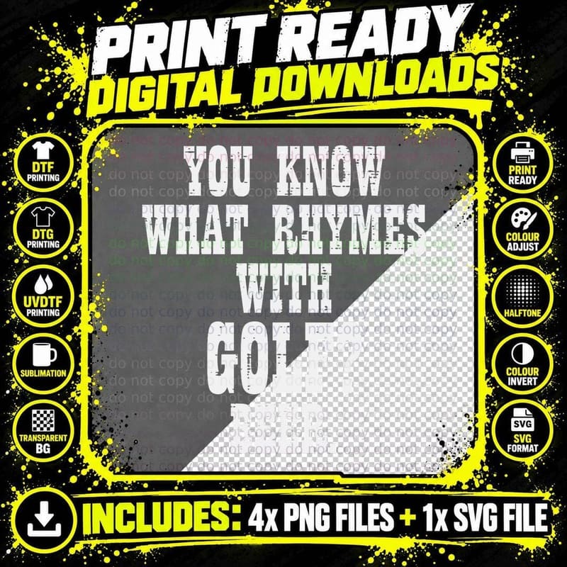 What Rhymes with Golf Beer Funny Golfing Golfer Men Png SVG Digital Bundle
