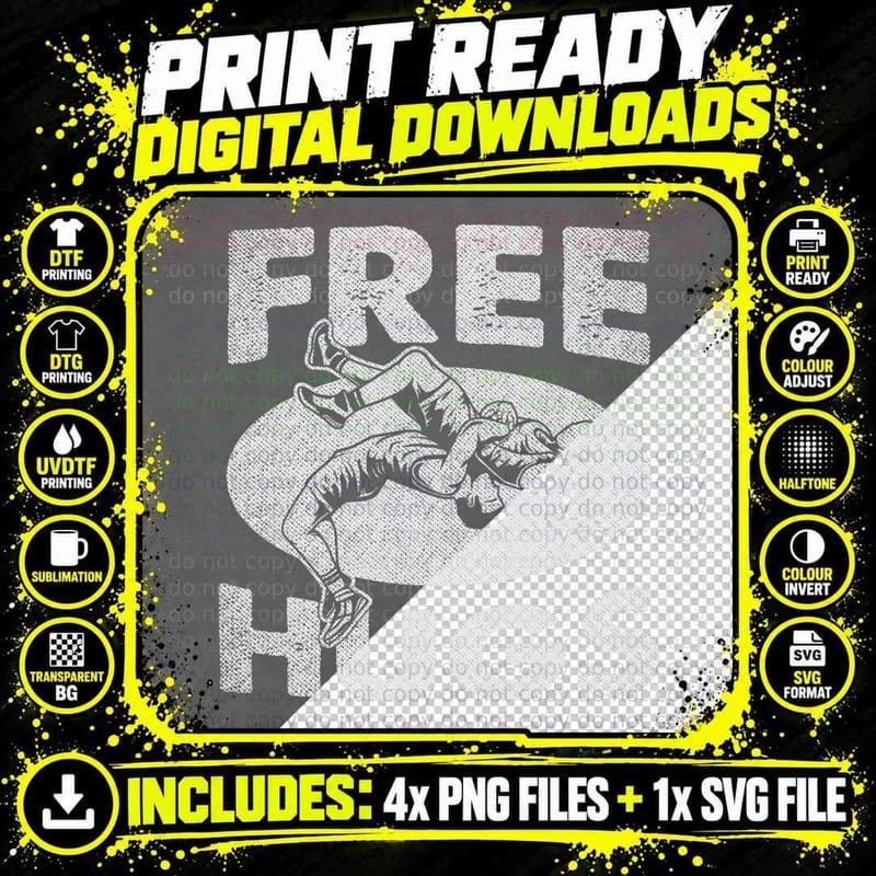 Wrestling Shirts - Funny Free Hugs Wrestling T-Shirt Png SVG Digital Bundle