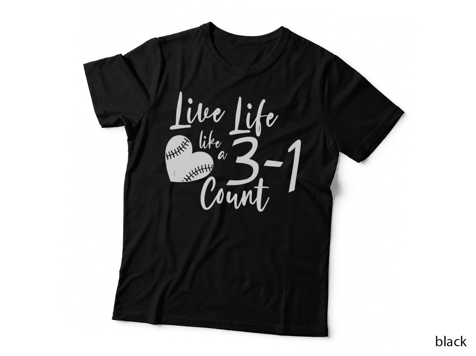 AS Live Life Like 3-1 Count Baseball Softball Love Risk T-Shirt