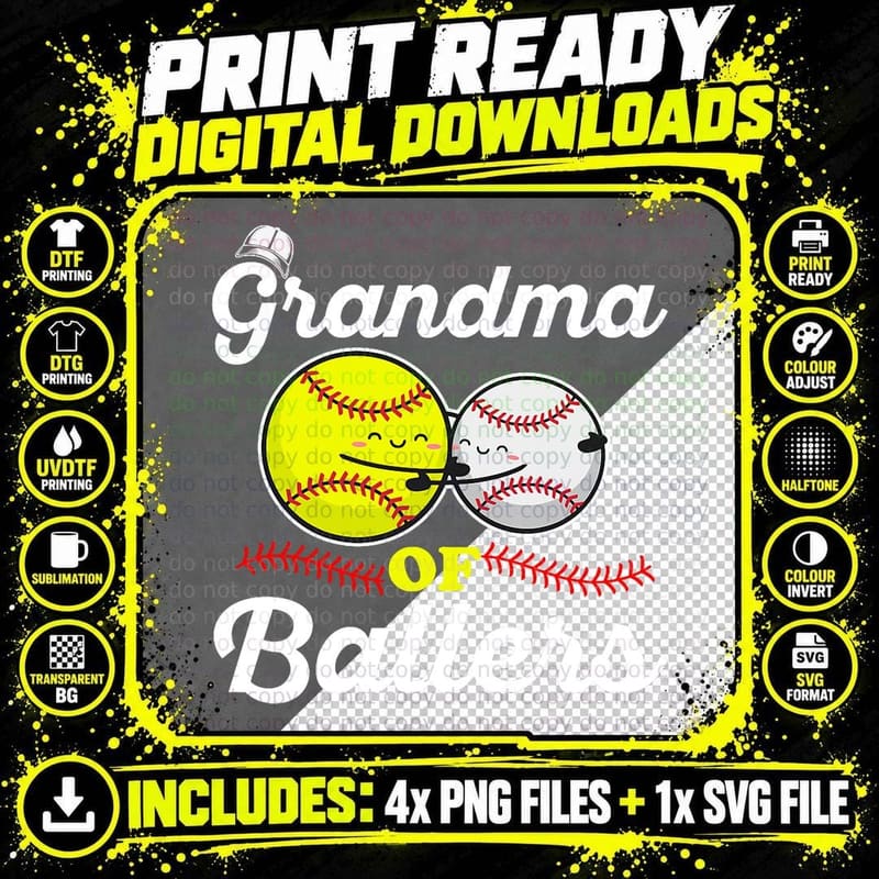 Ballers Family Quote for Your Baseball Softball Grandma Png SVG Digital Bundle