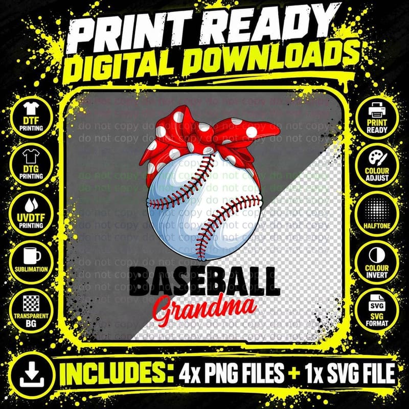 Baseball Grandma Women T-Shirt, Baseball Theme Png SVG Digital Bundle