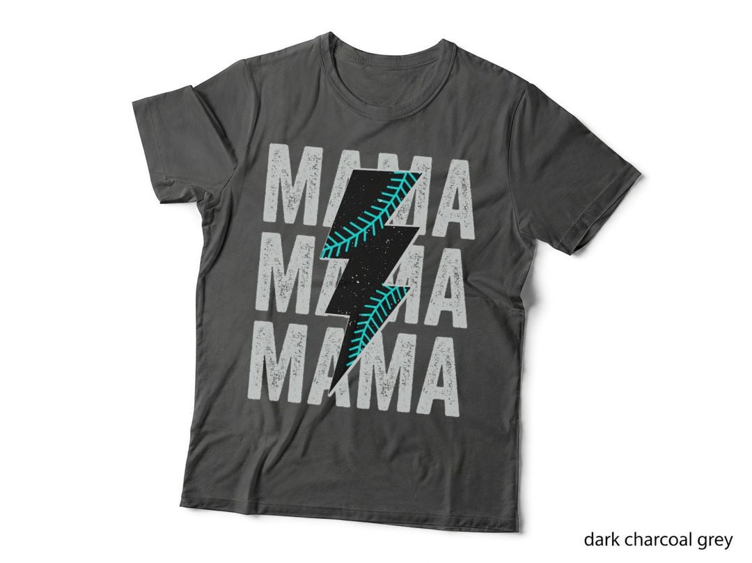 Baseball Mama Mom Lightning Bolt Mother's Day T-Shirt