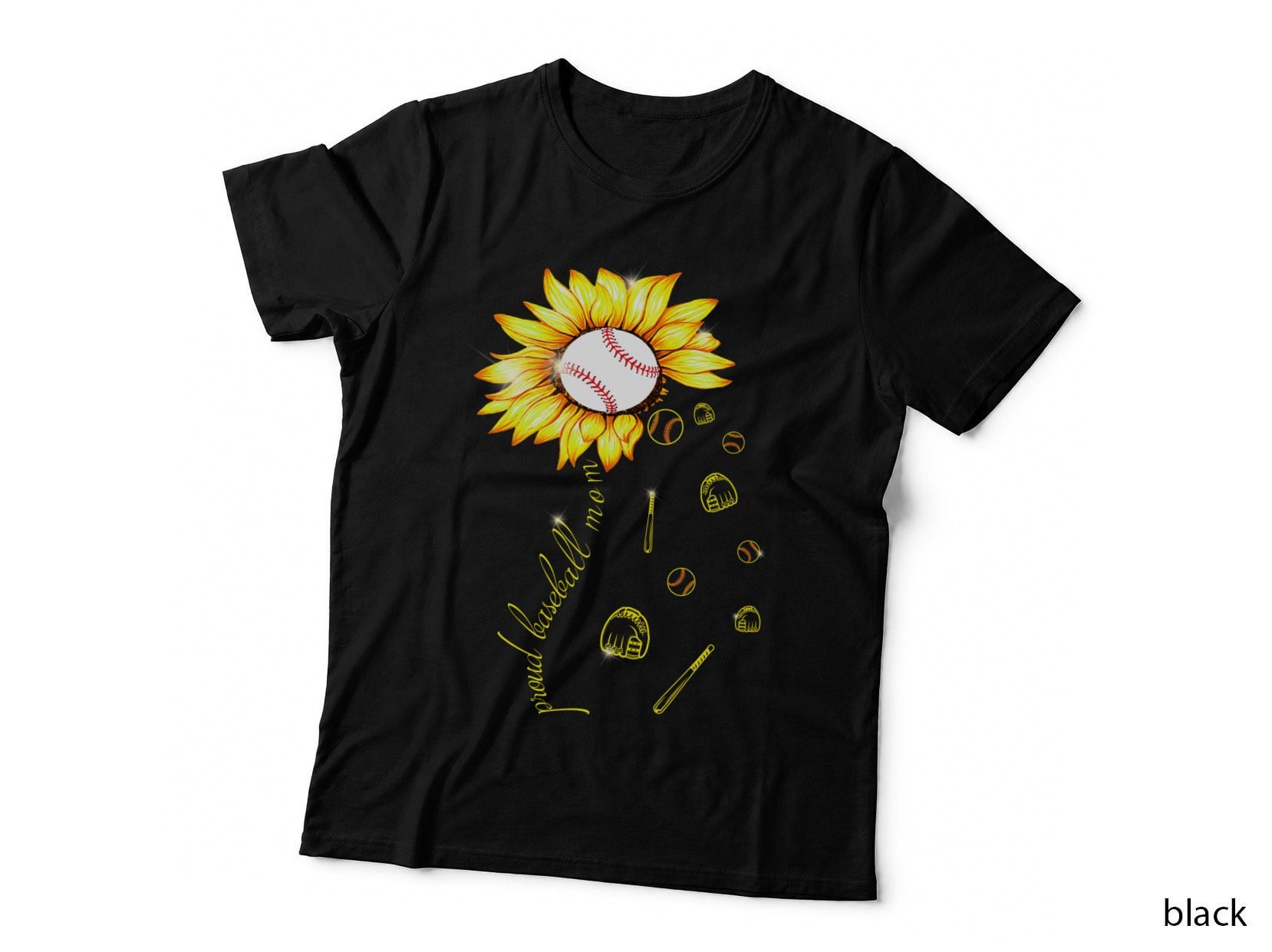 Baseball Proud Sunflower T-Shirt, Sports Baseball Theme, Baseball Fan Gift