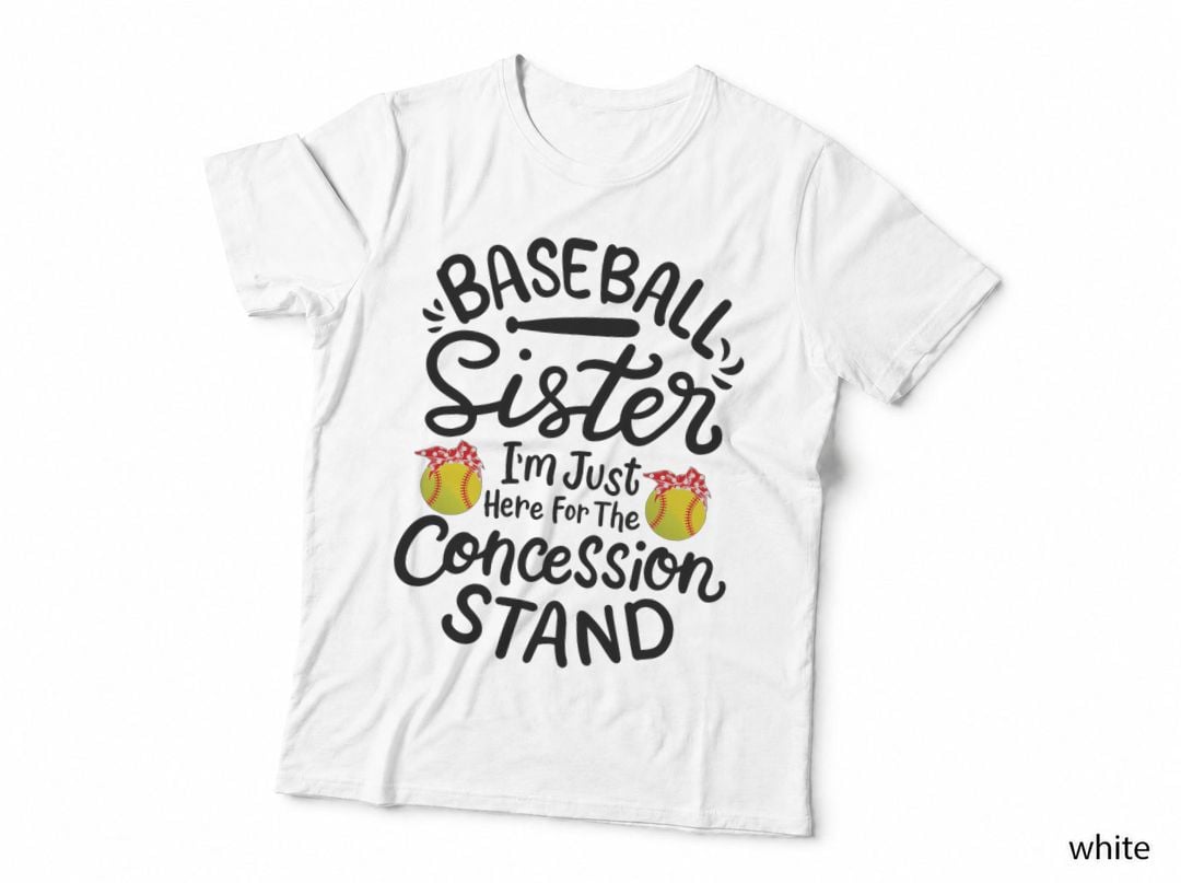 Baseball Sister Softball Heart Sport Lover Funny Girl T-Shirt