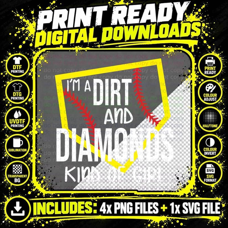 Baseball Softball Field T-Shirt, Sports Fan Gift Png SVG Digital Bundle