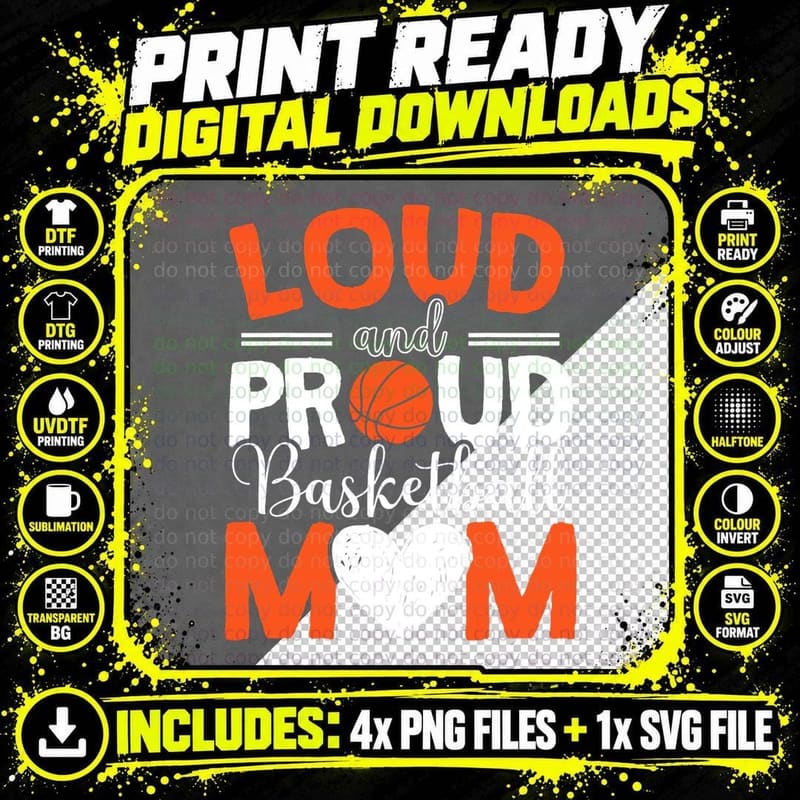 Basketball Mom Player Hoop Junkie Mothers Day Mama Png SVG Digital Bundle