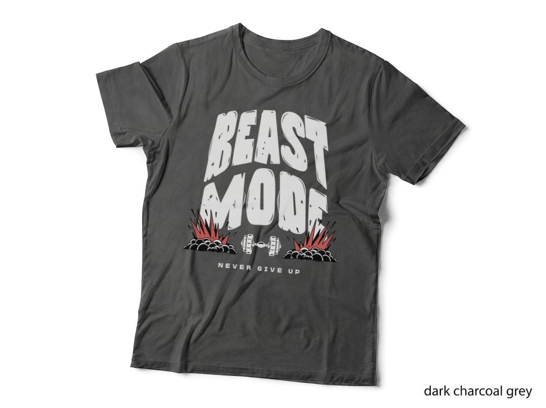 Beast Mode Gym T-Shirt, Exploding Barbell Comic Graphic, Workout