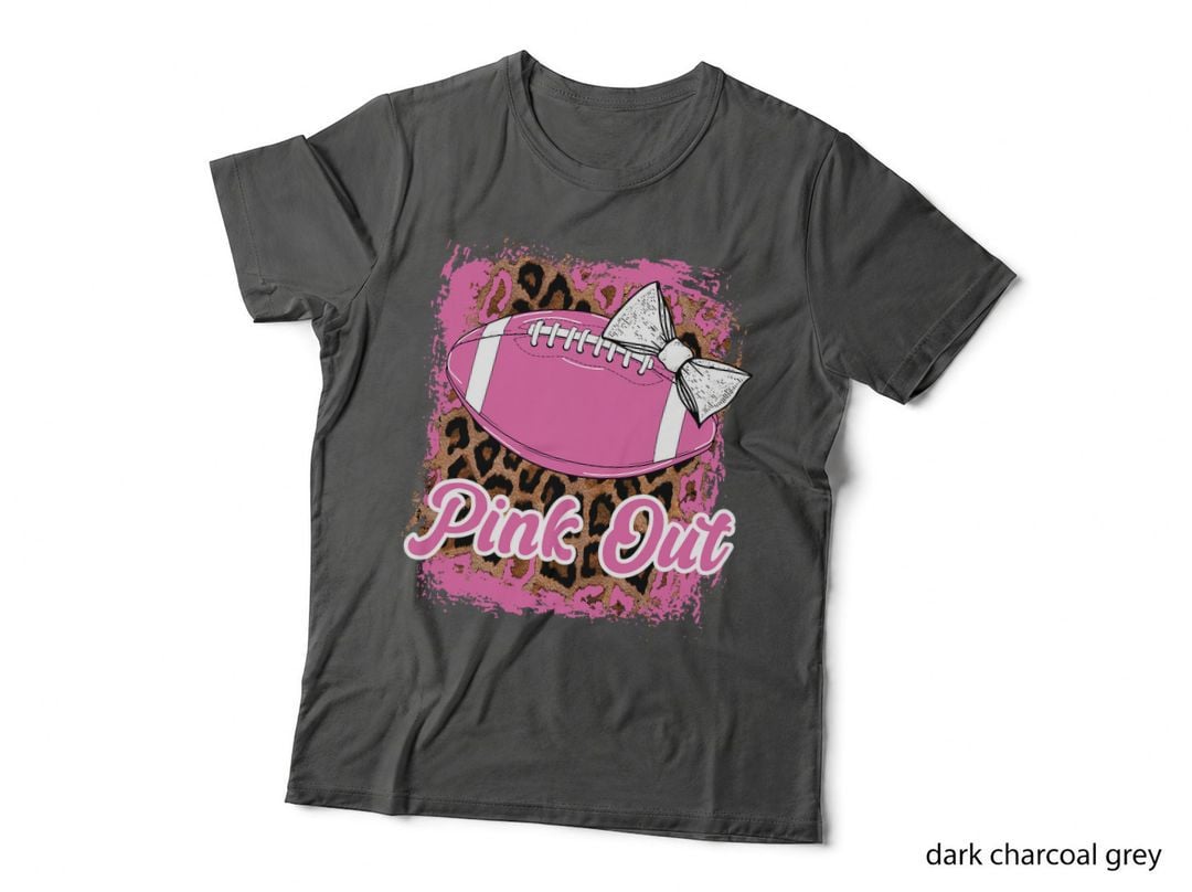Bleached Pink Out Football Mom Messy Bun T-Shirt, Breast Cancer Awareness