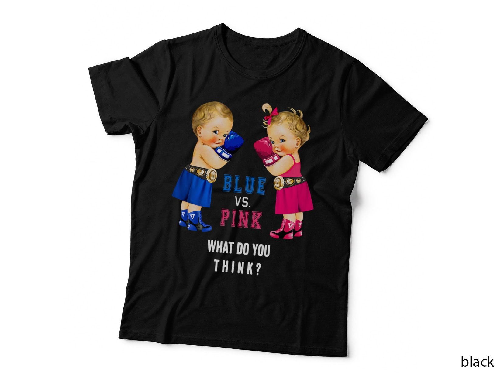 Blue vs Pink Boxing Babies Gender Reveal S T-Shirt