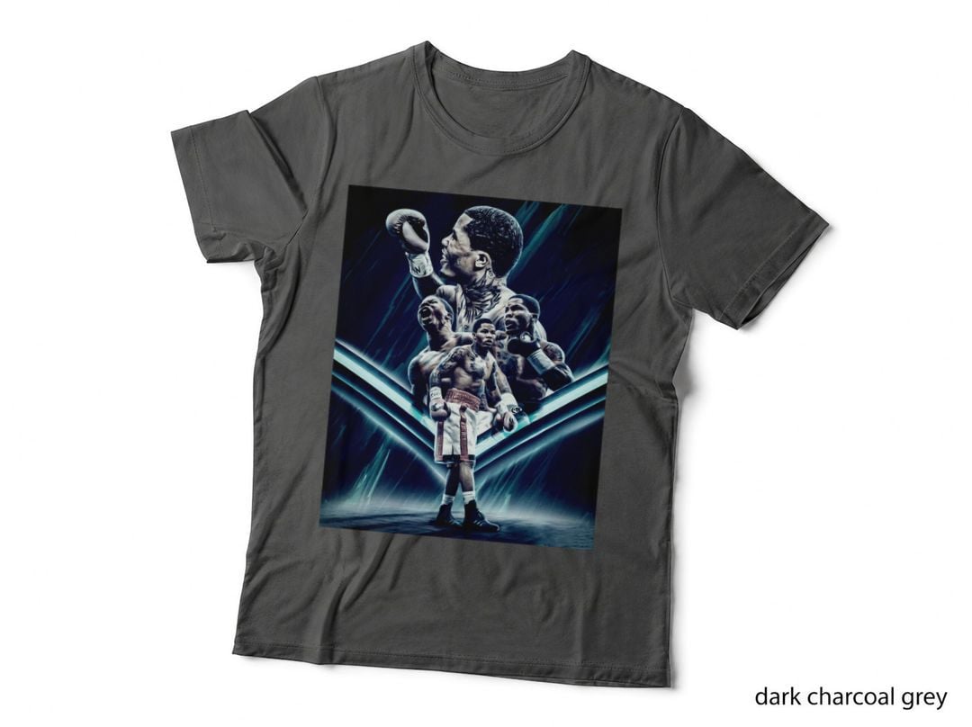 Boxing Champion T-Shirt, Fighter Collage Neon Arena, Athlete Portrait Art