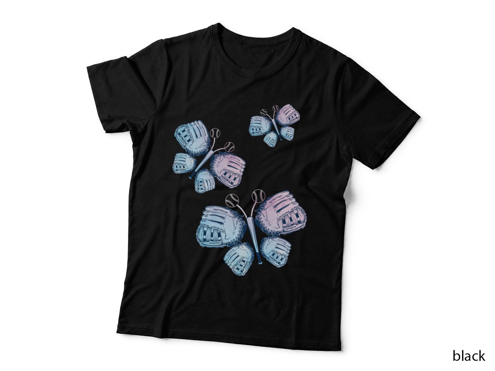 Butterfly Softball Glove T-Shirt, Sports Fan Style, Baseball Lover Apparel