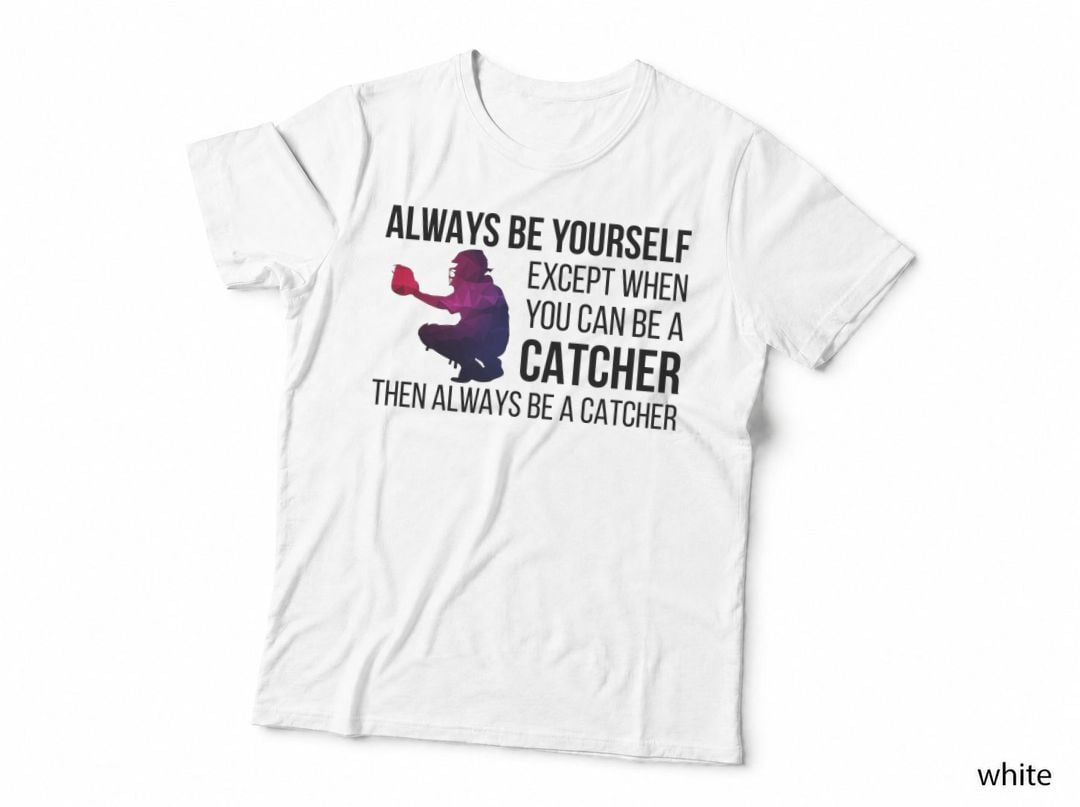 Catcher Baseball T-Shirt, Sports Typography, Baseball Fan Gift