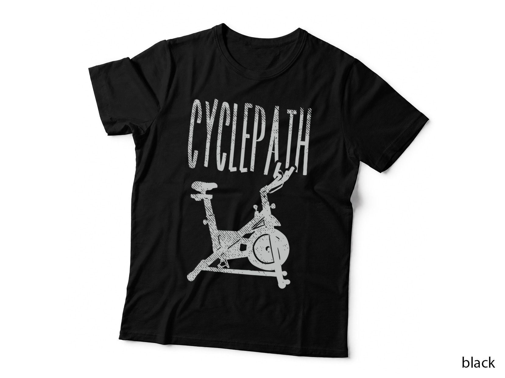 Cyclepath Funny Indoor Cycling Spin Bike Sketch, Cyclist T-Shirt