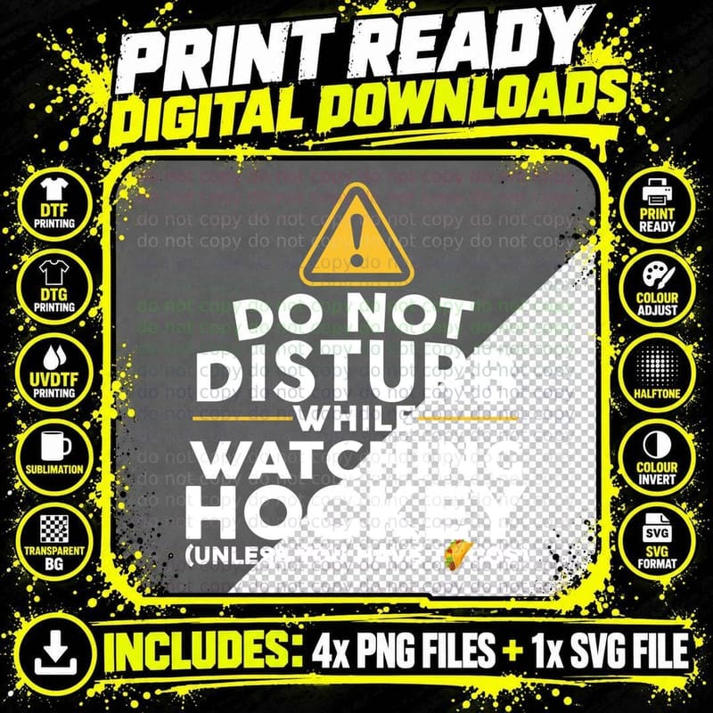 Do Not Disturb Watching Hockey T-Shirt, Hockey Fan Gift Png SVG Digital Bundle