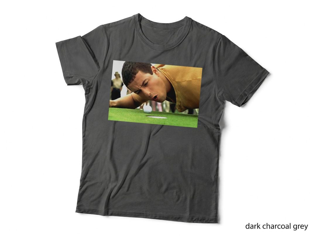 Funny Golf T-Shirt, Man Blowing Golf Ball into Hole Movie Scene, Sport Fan