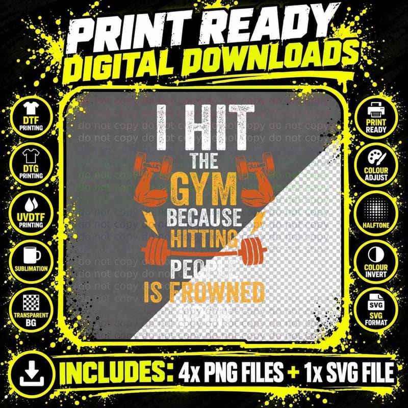 Funny Gym Hitting T-Shirt, Sarcastic Sarcasm Style Png SVG Digital Bundle