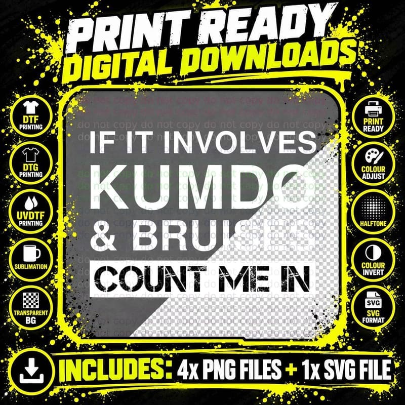 Funny Kumdo Fighter Fighting Martial Arts T-Shirt Png SVG Digital Bundle