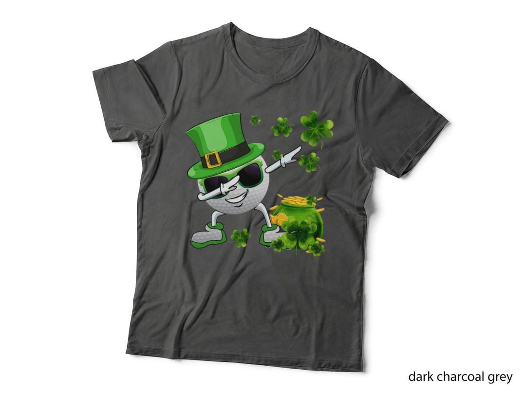 Funny Leprechaun Shamrock Dabbing Golf Ball St Patricks Day T-Shirt