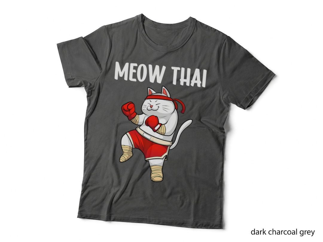 Funny Meow Thai Design for Men Women Muay Thai Boxing Lovers T-Shirt