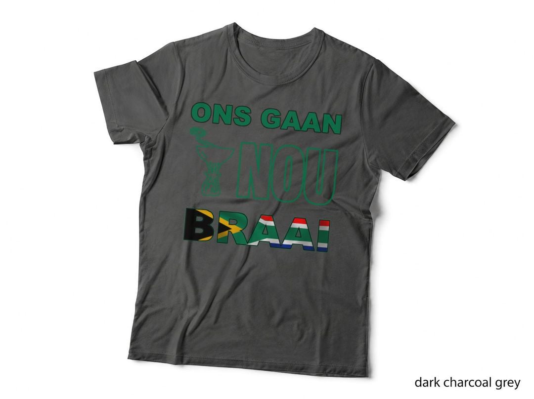 Funny South African Braai T-Shirt, Rugby Fan SA Flag Tee