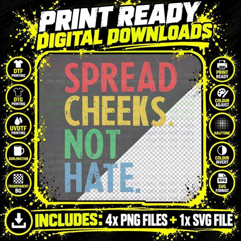 Funny Spread Cheeks Not Hate Gym T-Shirt Png SVG Digital Bundle
