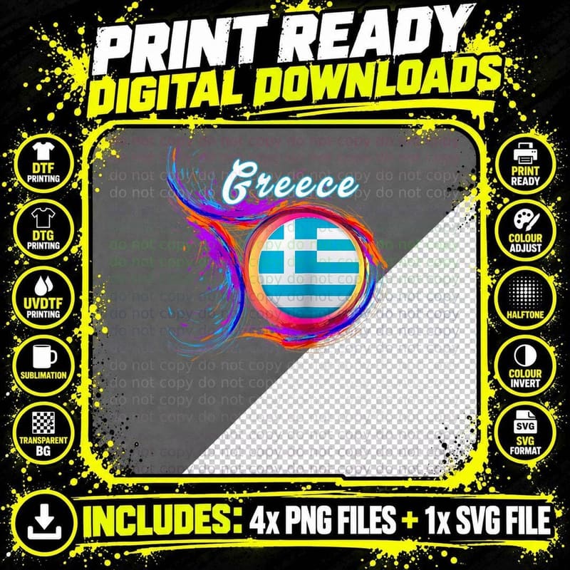 Greece Flag Gay Holi Greeting Greek Gift T-Shirt Png SVG Digital Bundle