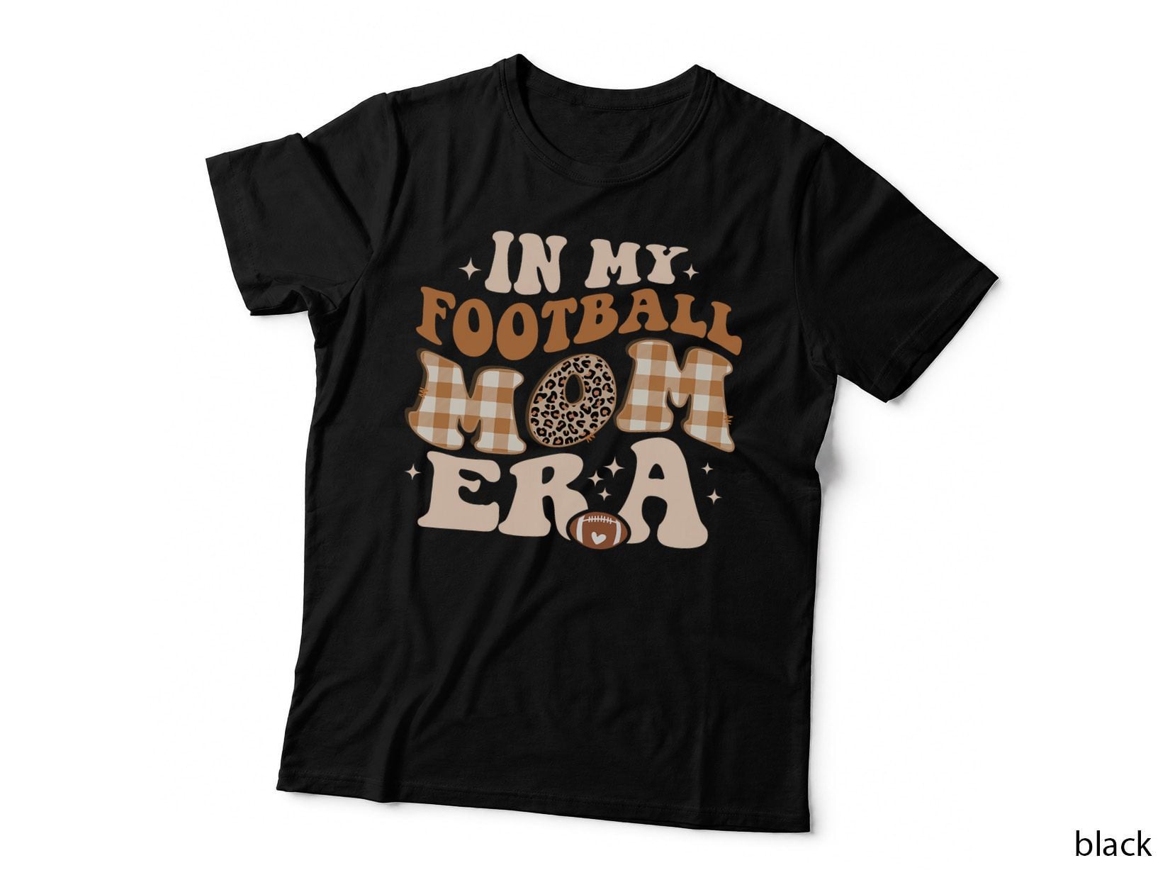Groovy in My Football Mom Era Football Mama Women Game Day T-Shirt