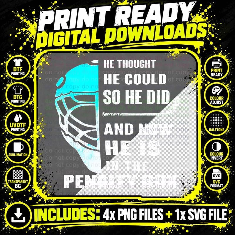He Is in the Penalty Box T-Shirt, Hockey Fan Apparel Png SVG Digital Bundle