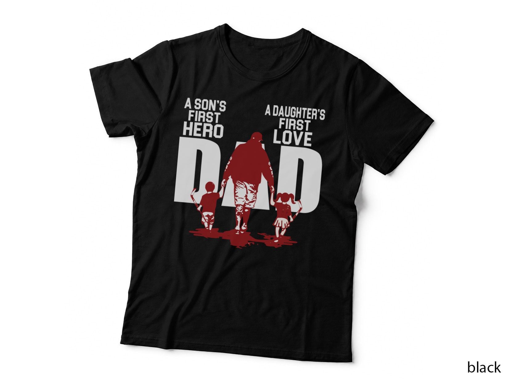 Hockey Dad Family Silhouette T-Shirt, Sports Fan Apparel, Dad Life Style