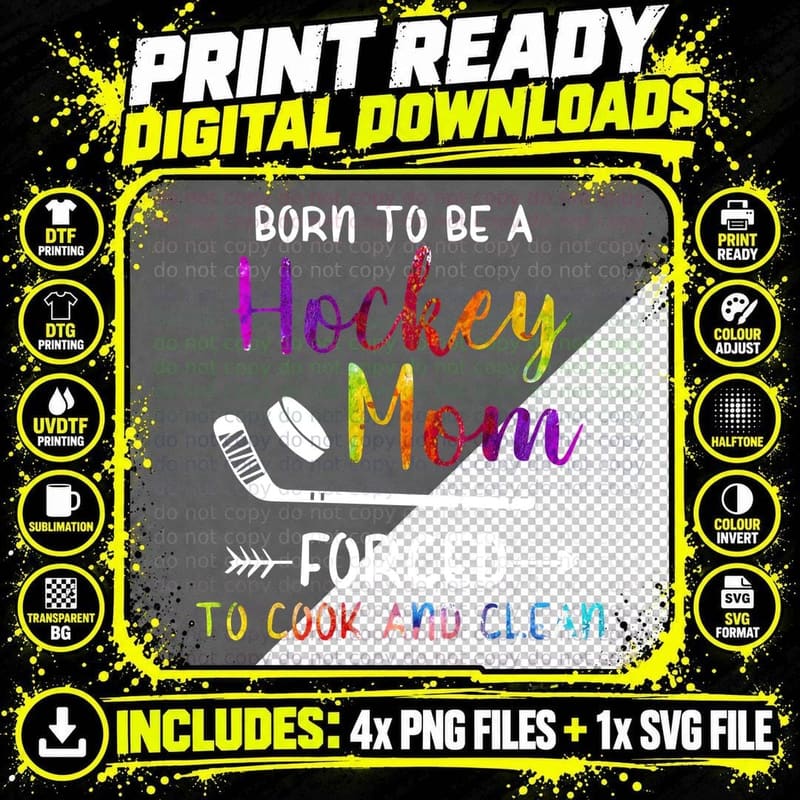 Hockey Mom T-Shirt, Mom Family Apparel, Sports Mom Style Png SVG Digital Bundle