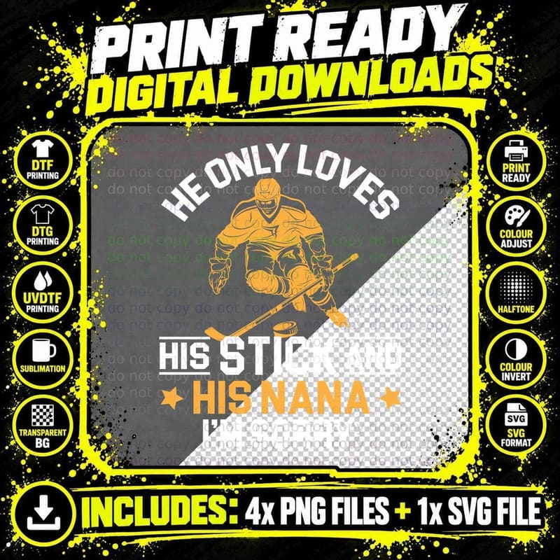 Hockey Player T-Shirt, Sports Fan Gift, Pet Lover Apparel Png SVG Digital Bundle