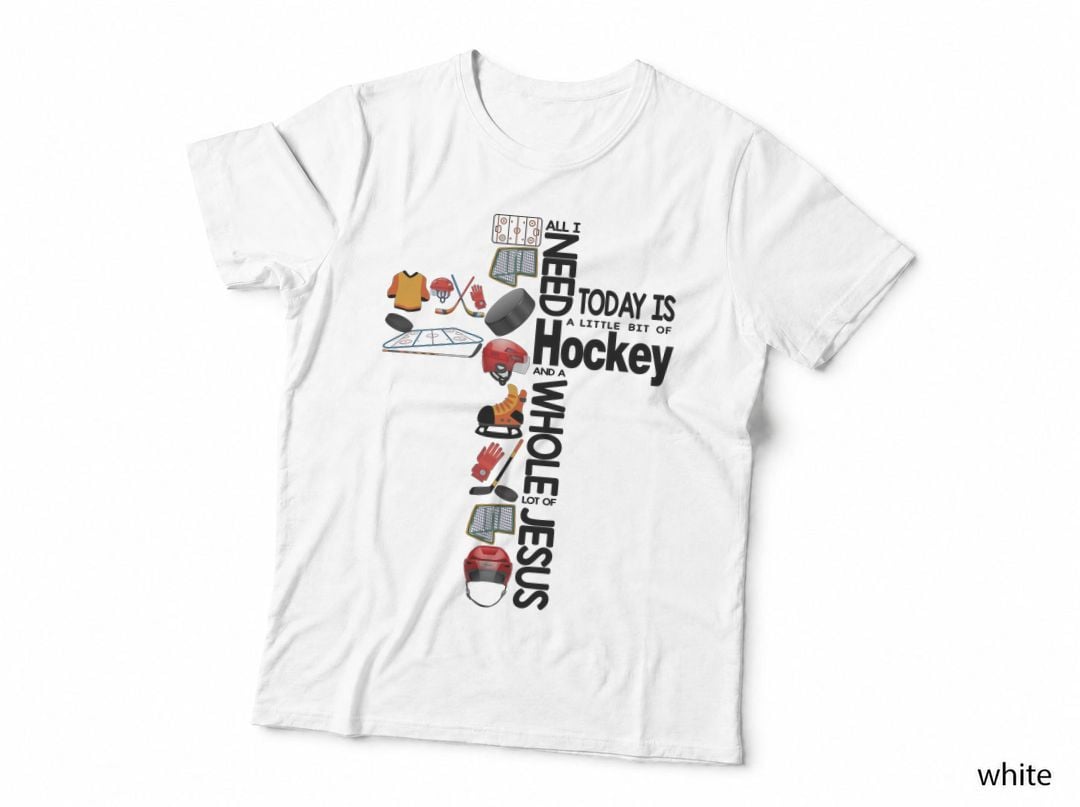 Hockey and Jesus T-Shirt, Sports Faith Fusion, Christian Hockey Fan Apparel