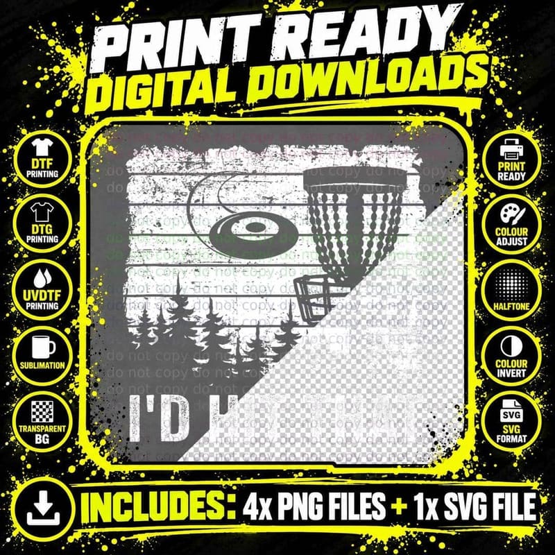 I'd Hit That Retro Disc Golf Basket Player Vintage Png SVG Digital Bundle